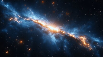 Obraz premium Celestial Nebula Cosmic Dust Glowing Starscape