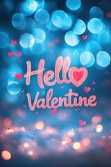 Valentine’s Day greeting card with text and hearts.