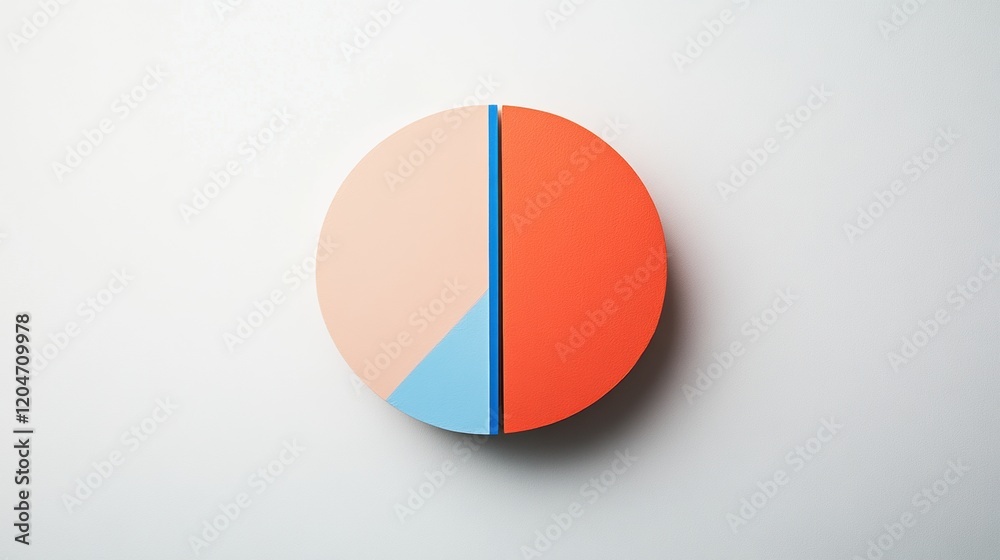 Aufkleber colorful circular shape divided evenly with orange and blue halves displayed on a neutral background