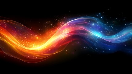 Fototapeta premium Abstract fiery and icy waves flow across a dark background