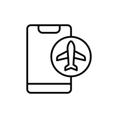 Airplane mode outline icons, minimalist vector illustration ,simple transparent graphic element .Isolated on white background