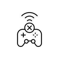 Game offline mode outline icons, minimalist vector illustration ,simple transparent graphic element .Isolated on white background
