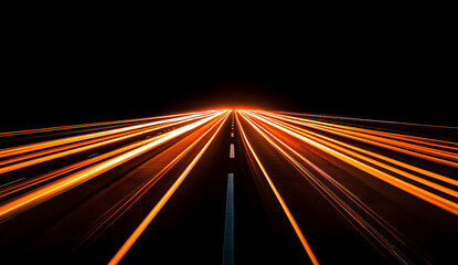 Futuristic Digital Cityscape with Glowing Orange Neon Lights