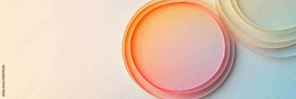 Poster Colorful overlapping circles create an abstract design with soft gradients and gentle hues in modern composition. Generative AI
