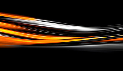 Futuristic Digital Cityscape with Glowing Orange Neon Lights