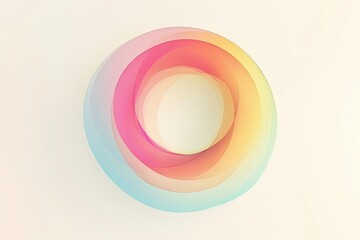 Colorful layered circular shapes creating a vibrant abstract design on a soft background. Generative AI