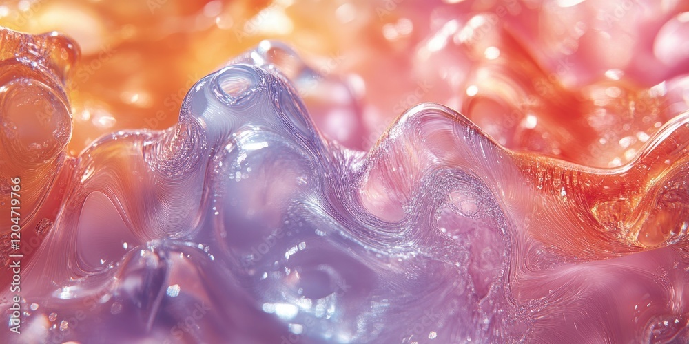 Aufkleber hyper-realistic swirling glass shapes with soft pastel colors and luminous light patterns