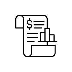 Business analytics outline icons, minimalist vector illustration ,simple transparent graphic element .Isolated on white background