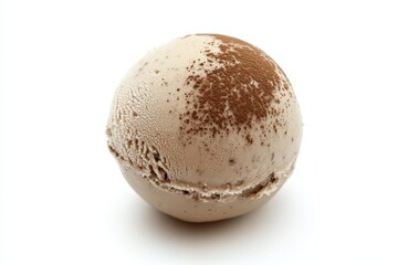Coffee mochi ice cream on white background
