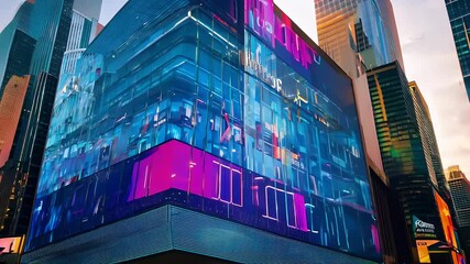 times urban led energetic smooth art large design billboard light spectrum exterior digital dawn rgb city glass square digital digital artwork exterior city design dawn energetic urban us big city - Powered by Adobe