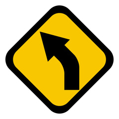 yellow road sign