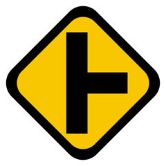 yellow road sign