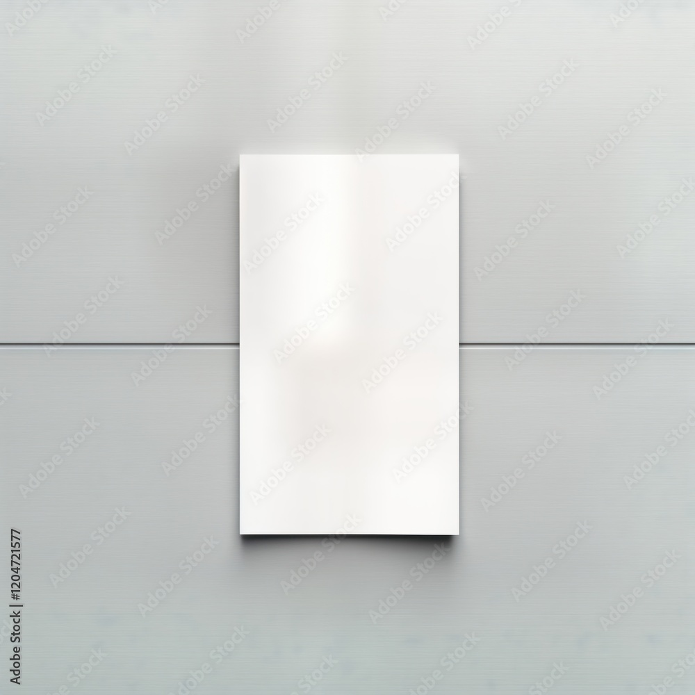 Poster empty white card mockup placed on grey wooden background. blank space for design branding. modern, e