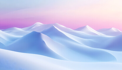 Abstract Pastel Landscape of Rolling Hills with Soft Gradient Colors