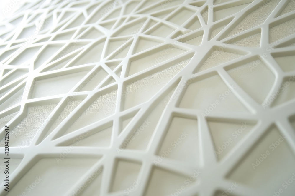 Aufkleber Unique design of a white textured panel showcasing modern geometric patterns in an interior setting. Generative AI