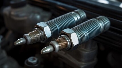 Close-up of Two Precision Engineered Metal Components