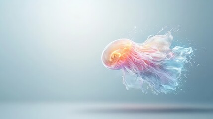 Ethereal Jellyfish Floating in Tranquil Waterscape