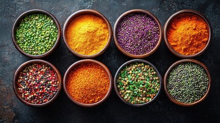 Aromatic Spice Collection: Turmeric, Paprika, Peppercorns, and More