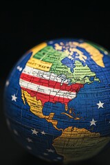 Vintage Globe Shows North America Map Detail