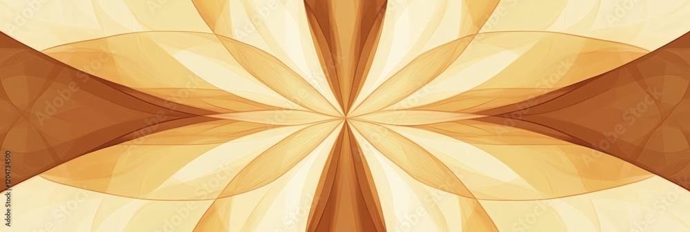 Fototapete Elegant abstract design with warm tones creating a symmetrical pattern in a captivating artistic arrangement. Generative AI
