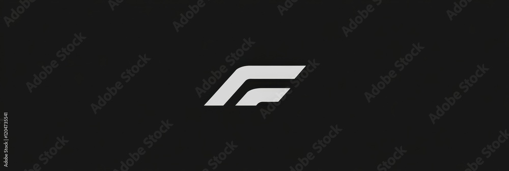 Poster stylized logo design prominently displayed against a dark background showcasing modern minimalism an