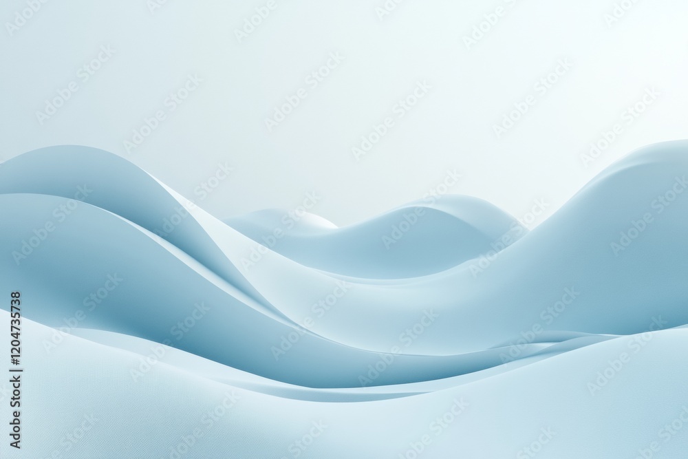 Leinwandbilder soft undulating waves convey tranquility and calmness in a subtle blue landscape during daylight. ge