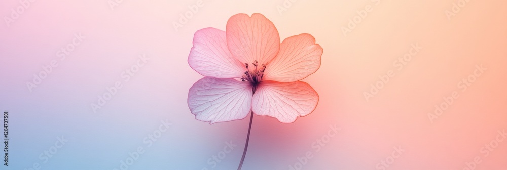 Leinwandbilder Delicate blossom with soft pastel colors creating a serene and calming atmosphere in a tranquil environment. Generative AI