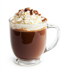 A delicious cup of hot cocoa with whipped cream topping