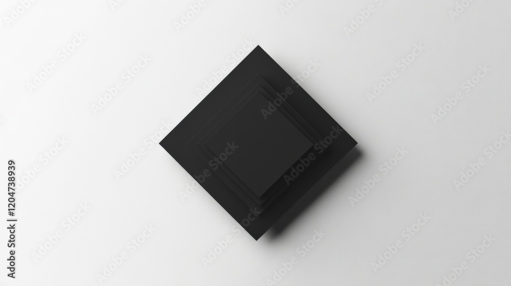 Leinwandbilder Minimalist black geometric shape centered on a white background emphasizes modern design aesthetics in a contemporary setting. Generative AI