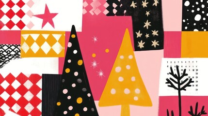 Colorful abstract holiday-themed illustration.