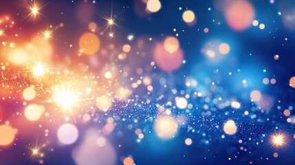 Fototapeta premium Winter Wonderland with Sparkling Lights and Bokeh in a Joyful Celebration Atmosphere