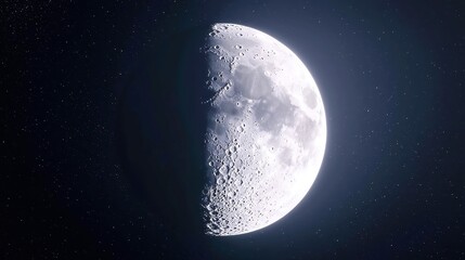 Obraz premium Illuminated Full Moon in Celestial Space, showcasing intricate lunar surface details, captured through advanced telescopic observation for a stunning astronomical view