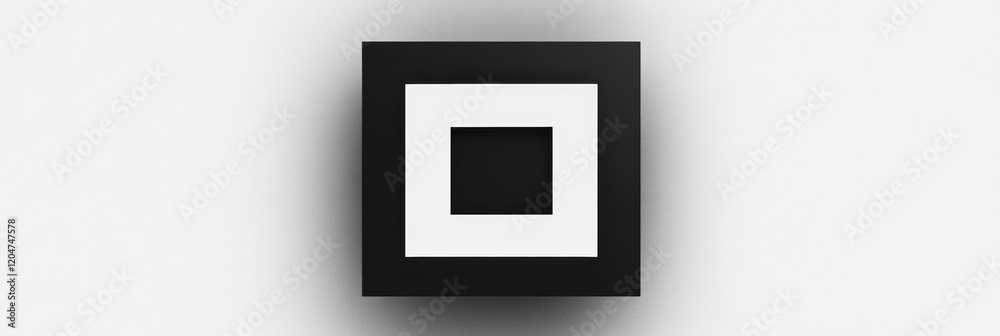 Aufkleber Abstract black and white geometric design with layered squares creating a modern aesthetic. Generative AI