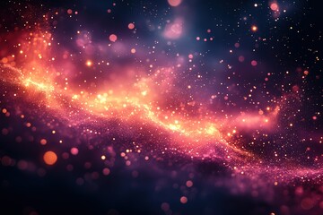 Fototapeta premium Glowing particles, cosmic dust, vibrant colors. Perfect for backgrounds or abstract designs.