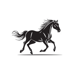 horse silhouette isolated on white