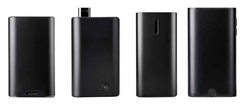 Set of sleek black electronic devices for modern tech enthusiasts and innovators.