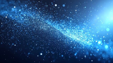 Obraz premium Dark Blue Abstract Background, a captivating digital scene featuring shimmering blue particles, deep depths, and intricate lines and grids, evoking a sense of depth and mystery.