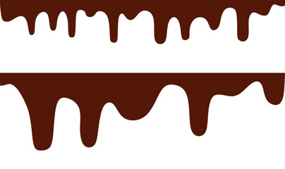 Melted chocolate dripping on white background