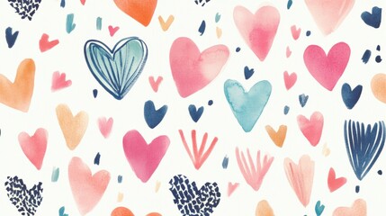 Colorful heart patterns abstract art decorative design creative space vibrant vibe