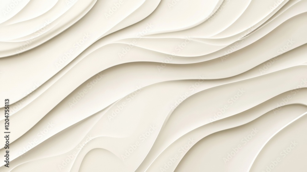 Poster Textured wall design with flowing patterns in soft neutral tones for modern interiors. Generative AI