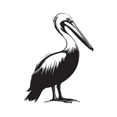 pelican on white background