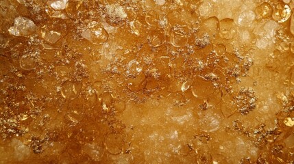 A close up of a gold colored surface with a lot of small pieces of gold