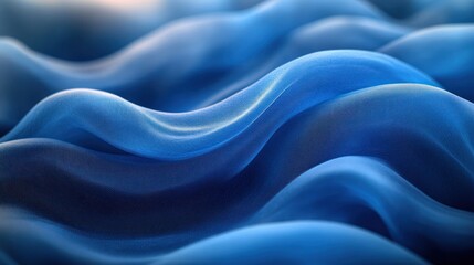 Fototapeta premium Dynamic Blue Ribbons Abstract Minimalist Composition for Modern Wallpaper and Background