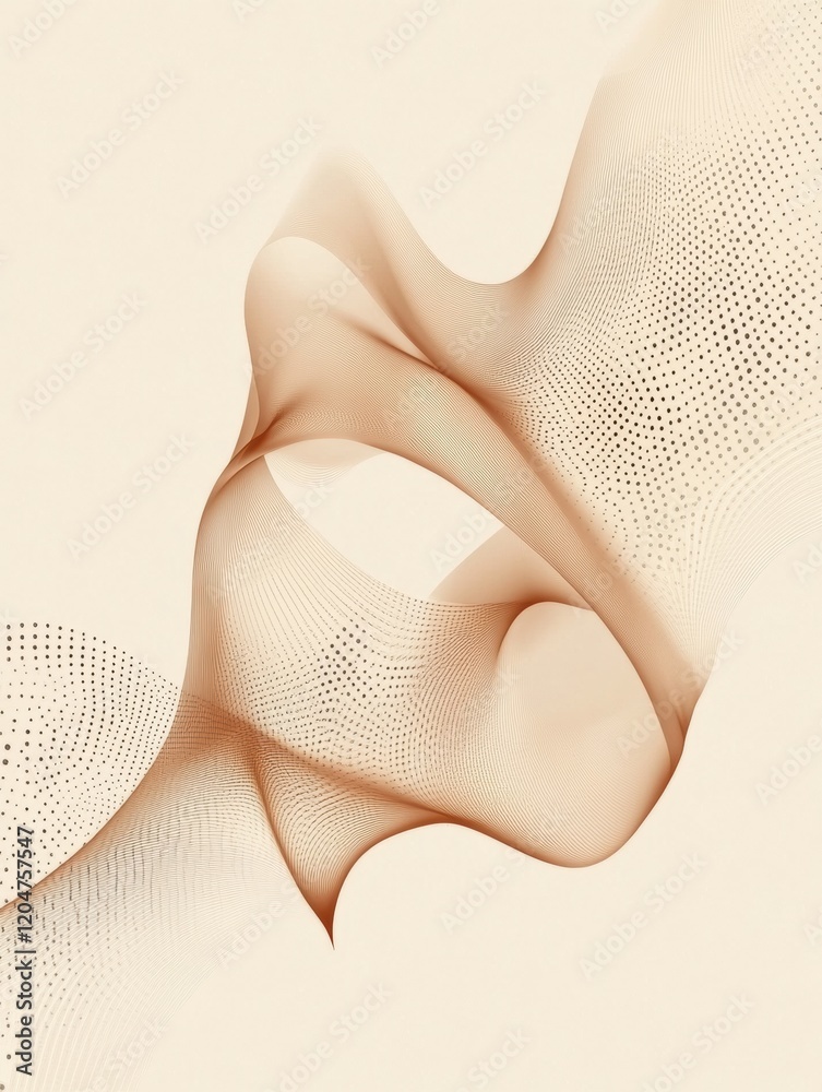 Leinwandbilder abstract wave formation with soft curves and gradients on a light background. generative ai