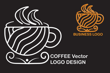 3D Vector coffee cup logo. perfect for food and beverage business logo