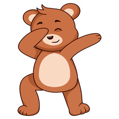 Cute Bear Character with Cartoon Design. Vector Illustration.