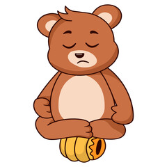 Cute Bear Character with Cartoon Design. Vector Illustration.