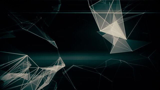 Web 3.0 Text Network Path Lines currency promotion intro. Abstract geometric background with connecting dots and lines. Digital technology and communication concept. stock illustration Backgrounds, Co