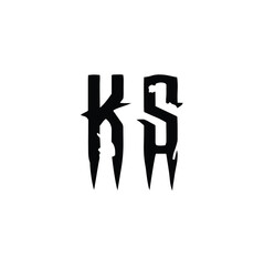 KS monogram logo design letter text name symbol monochrome logotype alphabet character simple logo