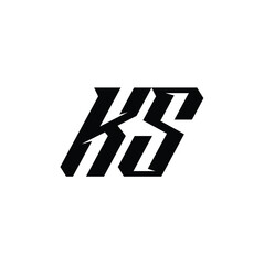 KS monogram logo design letter text name symbol monochrome logotype alphabet character simple logo